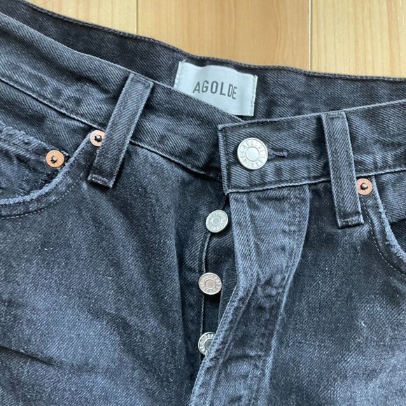 Agolde Black Straight Leg Jeans - Picture 2 of 5